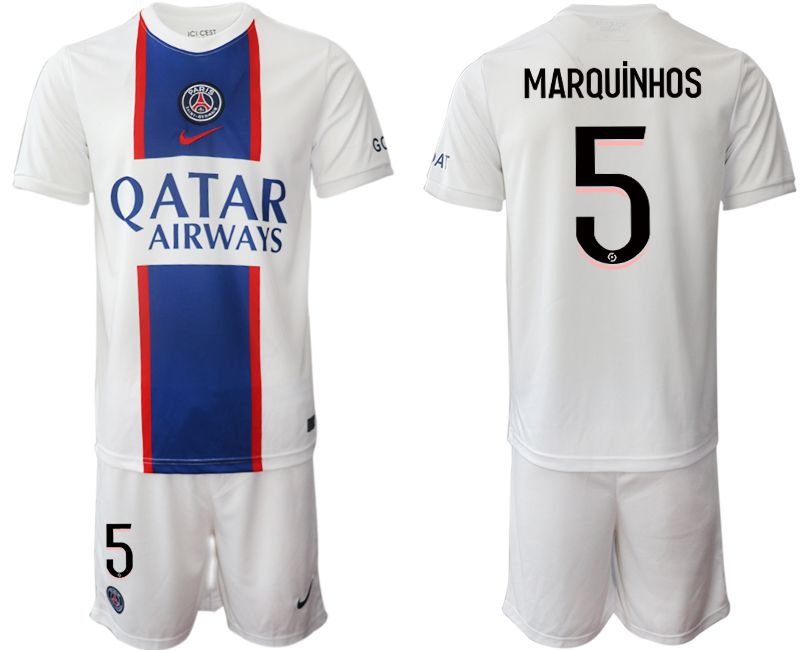 Men 2022-2023 Club Paris St German away white #5 Soccer Jerseys